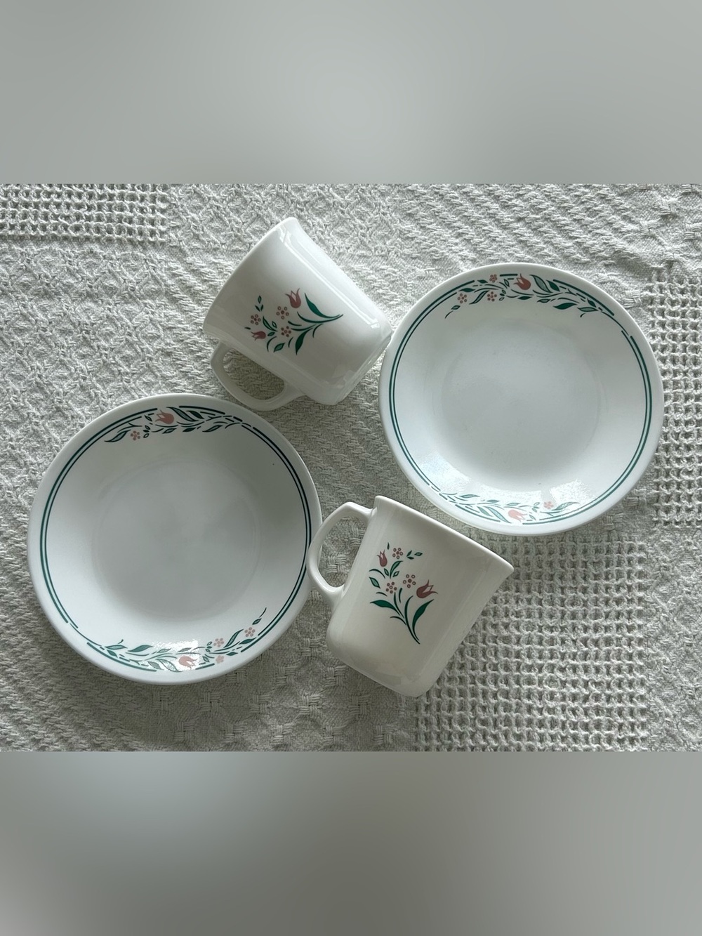 Corelle Rosemarie Cups and Saucers Set